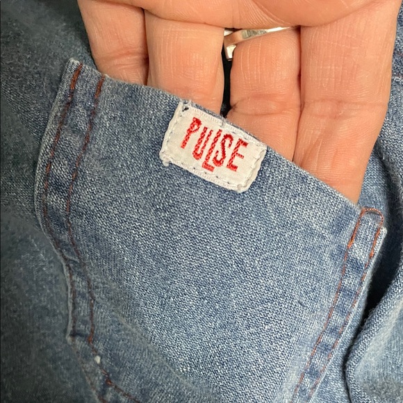 Vintage 70s one pc ultra bell bottom Denim zip front Jumpsuit - Picture 2 of 11